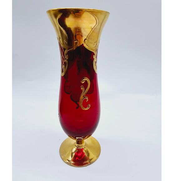 Vintage Bohemian enamel painted vase - Picture 5 of 5